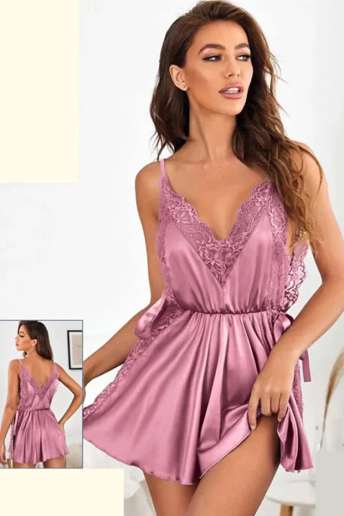 pink satin lingerie