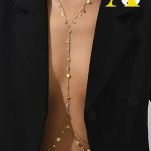 crystal &heart body chain