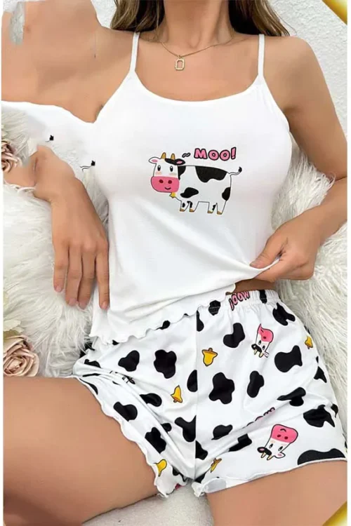 white short pj set