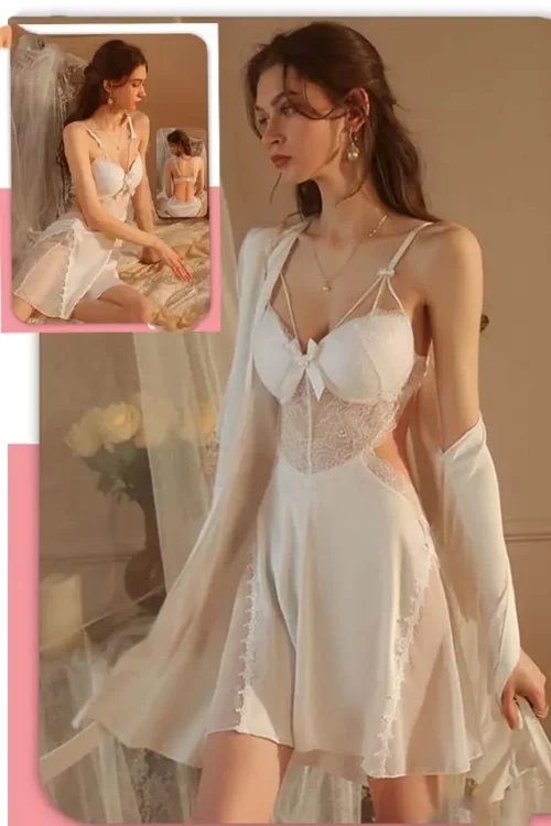 white bridal lingerie