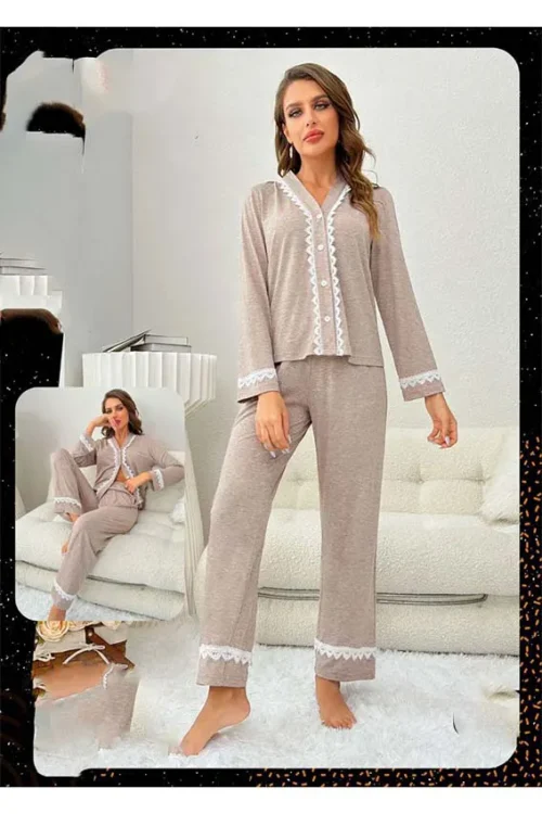 beige pj set