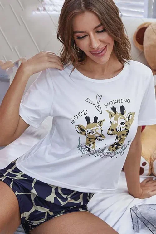 white short pj set
