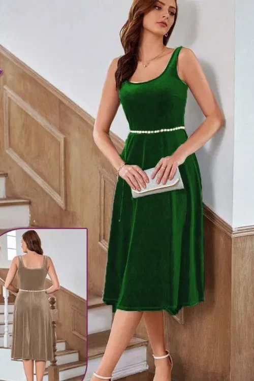 green velvet dress