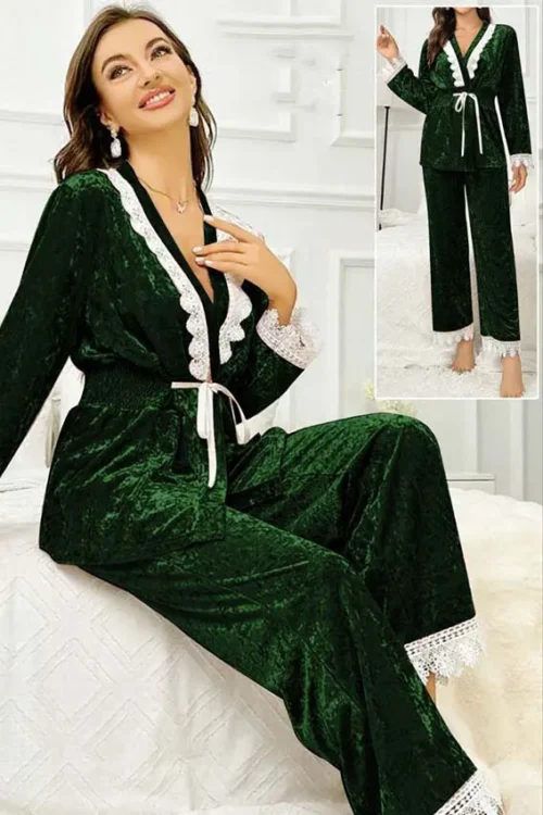 green pj set