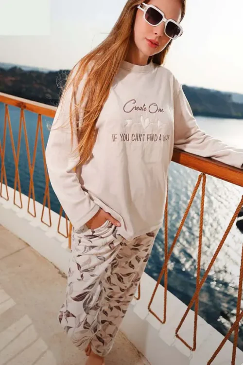 beige pj set