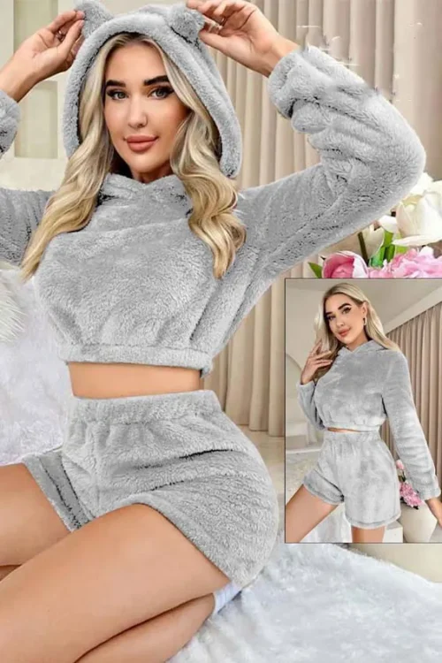 solid winter short pj set - Image 5