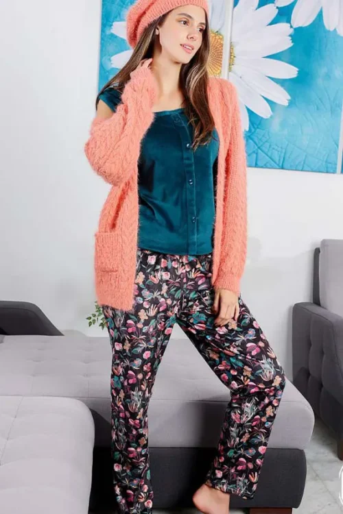 winter pj 3 pieces with orange beret