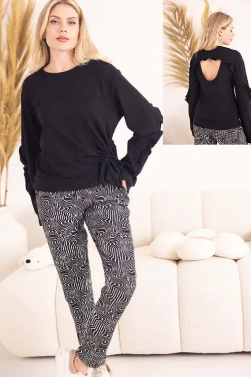elegant black pj set