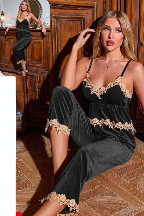 simple velvet pj with gobier - Image 3