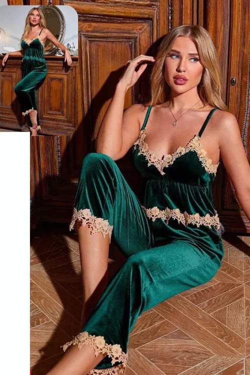 simple velvet pj with gobier - Image 5