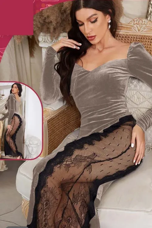 velvet lingerie with dantil