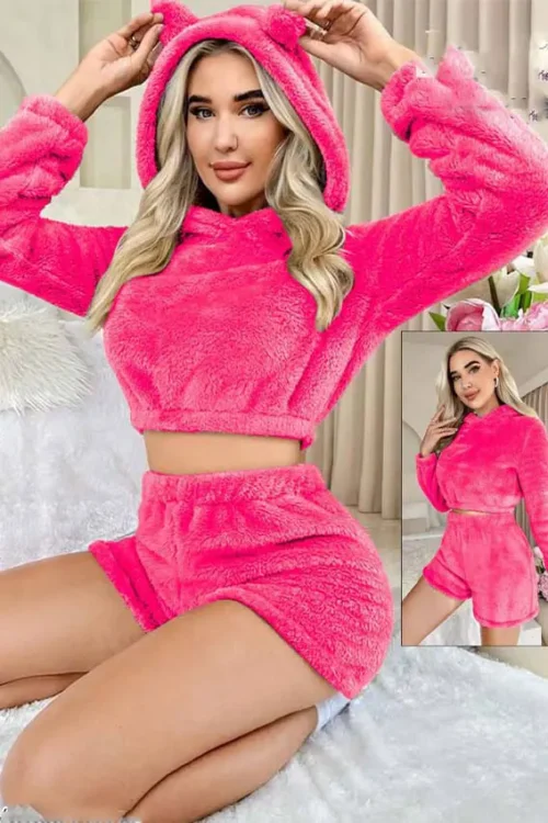 solid winter short pj set - Image 6