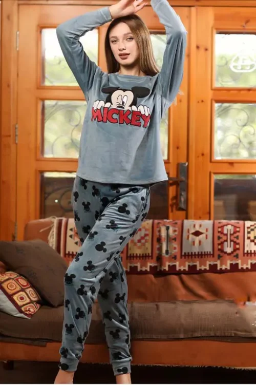 mickey print pj set