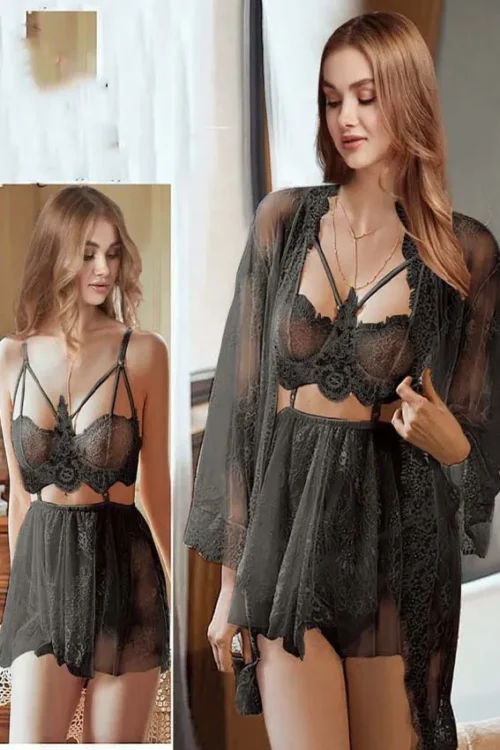 dantil babydoll with robe - Image 3