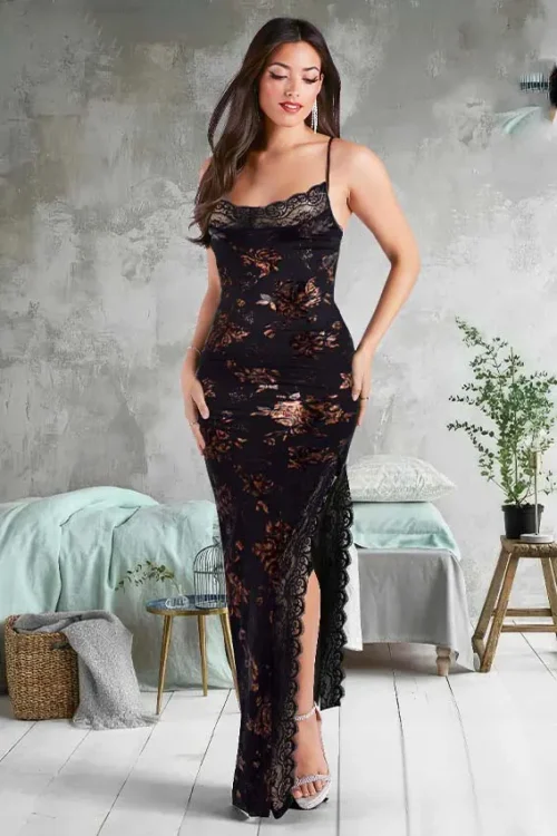 black floral lingerie