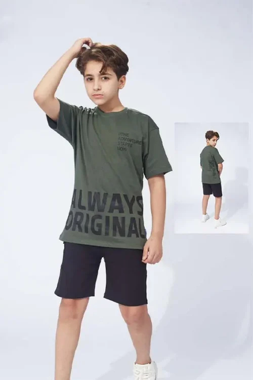 original graphic letter print teen boys pj set - Image 2