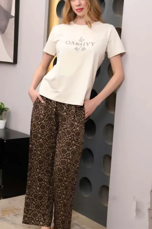beige pj set