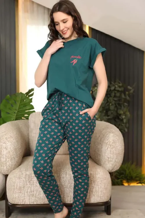 green pj set (100% cotton)