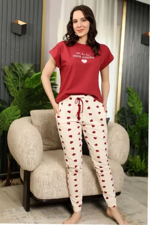 darkred pj set (100% cotton)