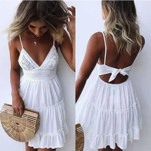 Floral Pattern Spaghetti Strap Dress