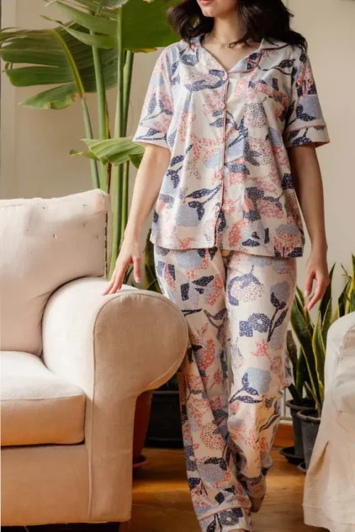 floral pj set (100% cotton)