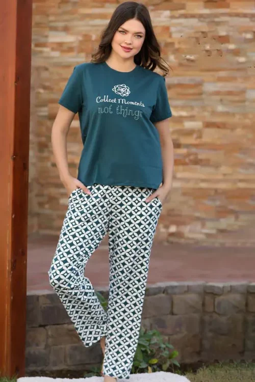 green pj set (100%cotton)
