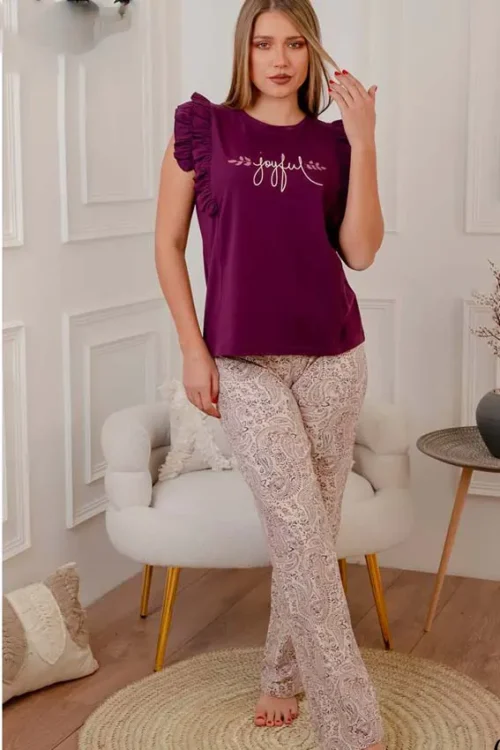 purple pj set (100% cotton)