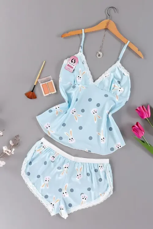 Bunny Print Lingerie Set