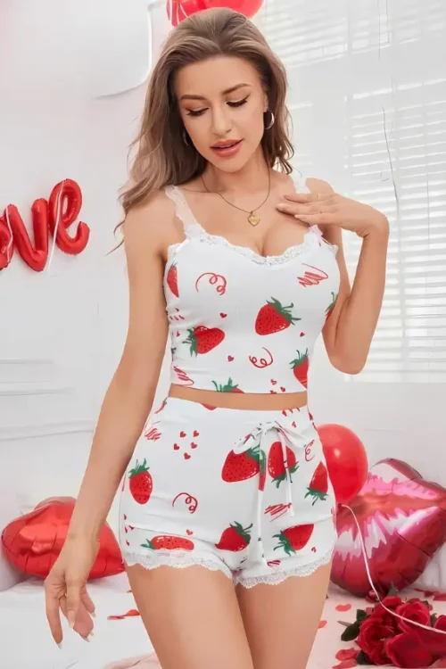 Strawberry Print PJ