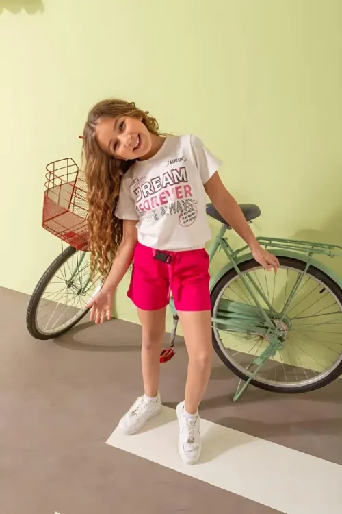 Short Sleeve T-Shirt & Shorts Girls Set - Image 5