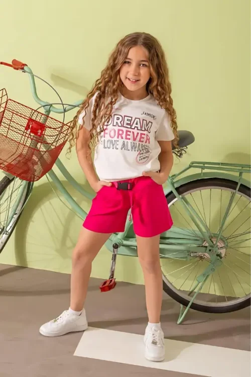 Short Sleeve T-Shirt & Shorts Girls Set - Image 4