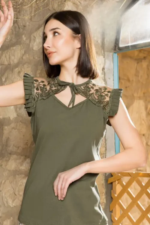 Short Sleeve & Floral Pants PJ Set - Image 2