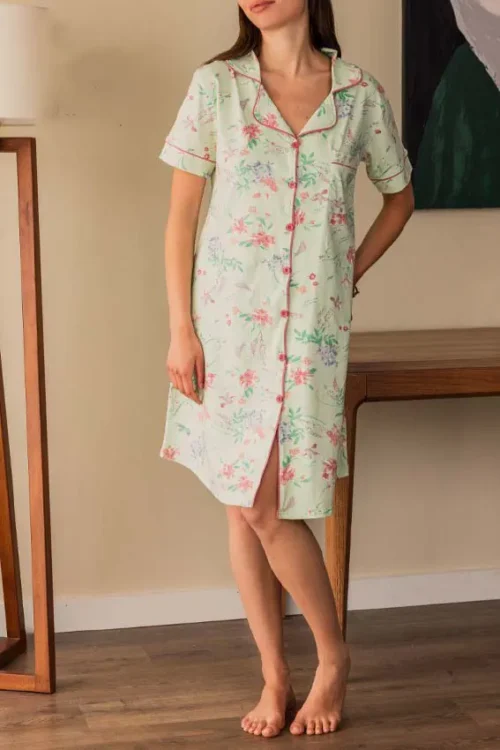 floral cotton nightshirt