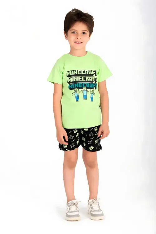 Minecraft Print Short Sleeve Shirt & Shorts Boys Set - Image 2