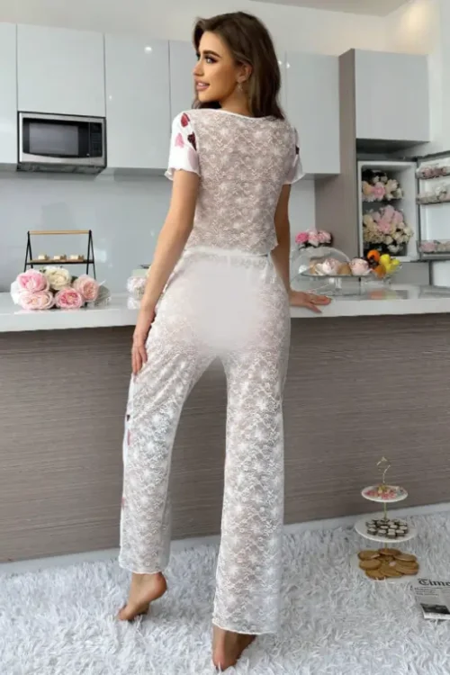 heart print white pj - Image 3