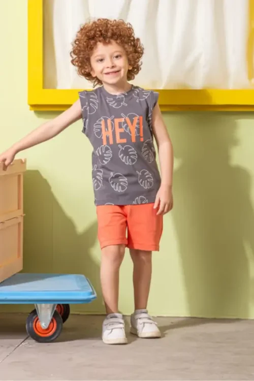 Cut Top & Shorts Boys Outfit
