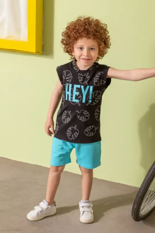 Cut Top & Shorts Boys Outfit - Image 2