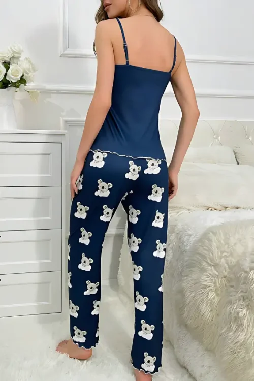 Koala Print Cut Top & Pants PJ Set - Image 2