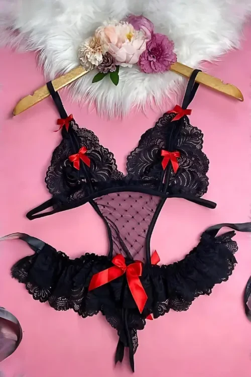 Black Front Ribbons Lingerie