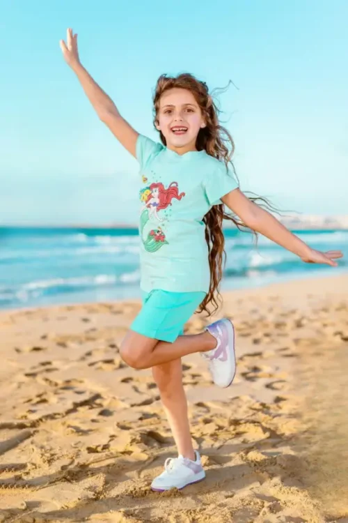 Mermaid Print Short Sleeve T-Shirt & Shorts - Image 2