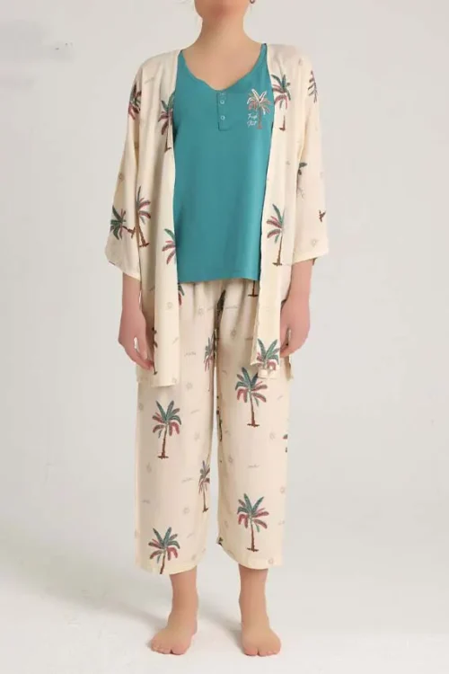 hawai print pj set (100% cotton)