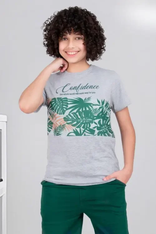 Floral Print T-Shirt & Shorts Boys Outfit - Image 2