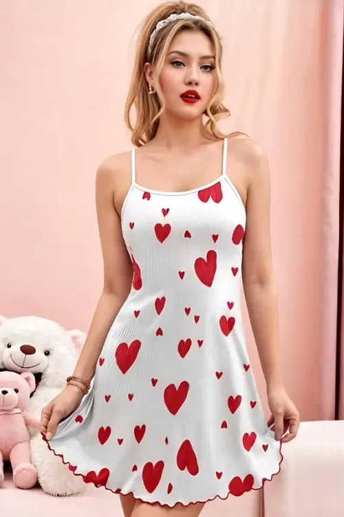 Heart Print Nightgown