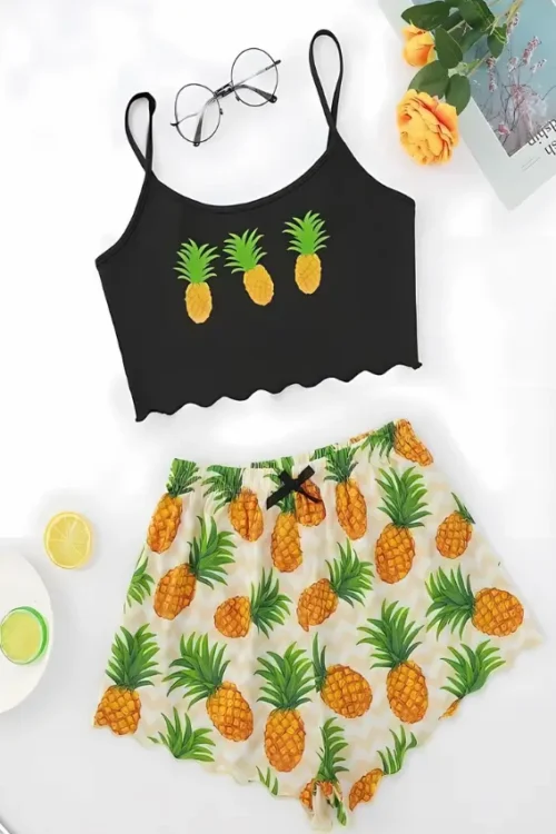 Pineapple Print PJ Set - Image 3