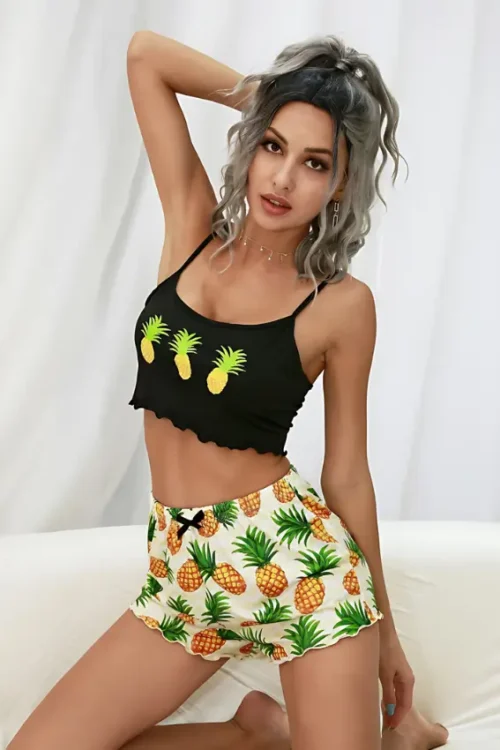 Pineapple Print PJ Set