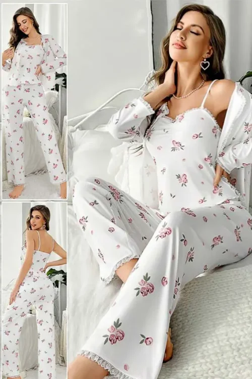 floral white pj
