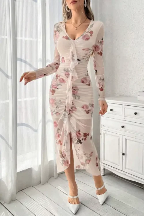 floral tol dress