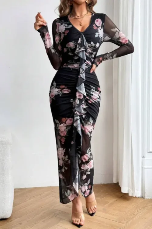 floral tol dress - Image 3