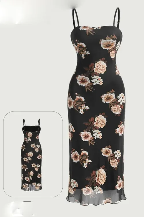 black floral lingerie