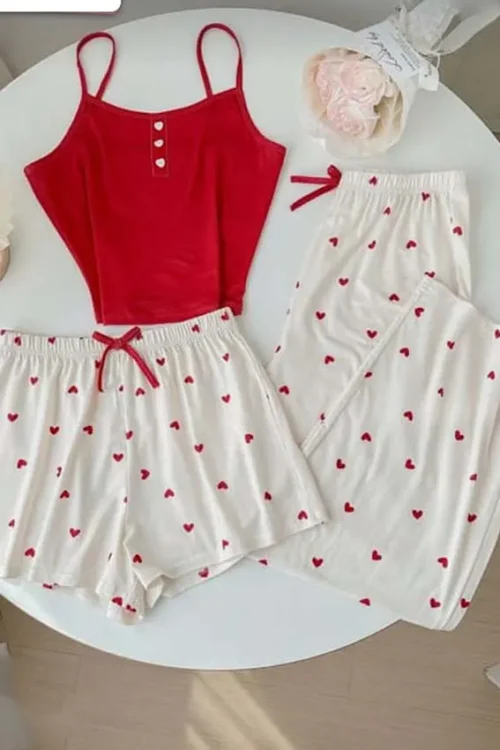 heart print pj set